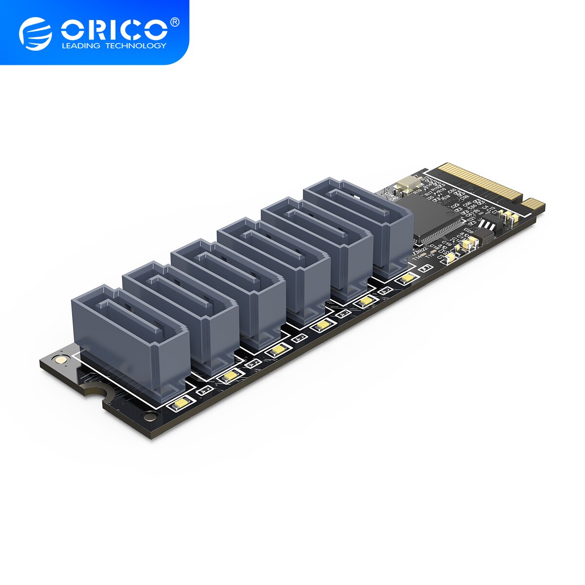 ORICO PCIe Gen3 M.2 M Ű to 6 Ʈ SATA  ī, NVMe to SATA3.0  ī, NVME PCIe 3.0 to SATA 16G Ȯ ī